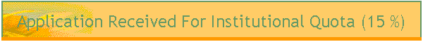 Application Received For Institutional Quota (15 %)